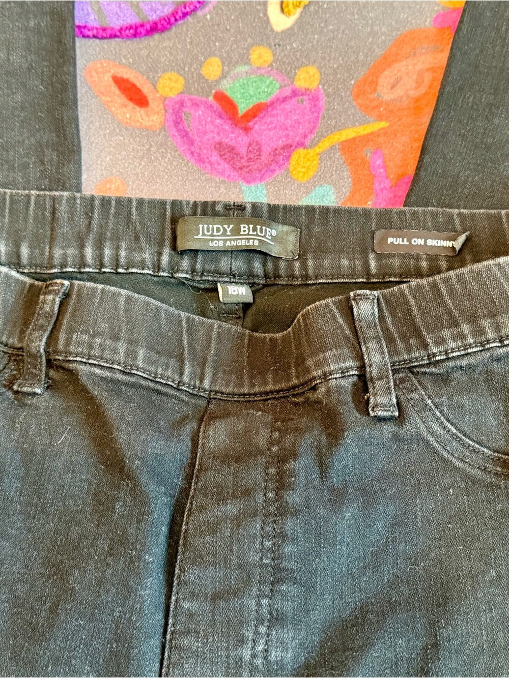 Judy Blue Pull On Skinny Jeans - Black 16W